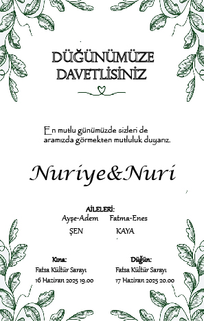 Hızlı Davetiye 5010