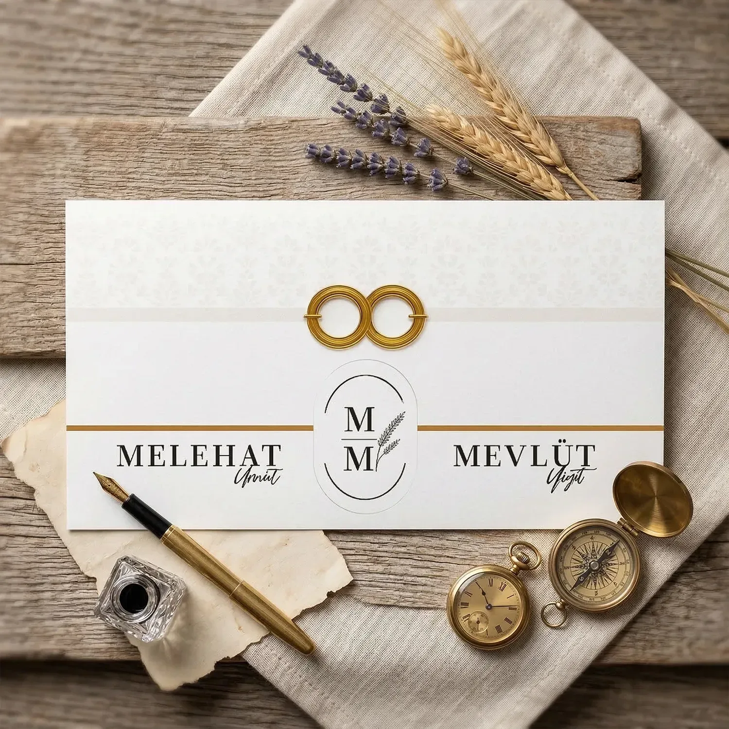 Hizli Davetiye Sonsuzluk Desenli Mat Davetiye 55 803